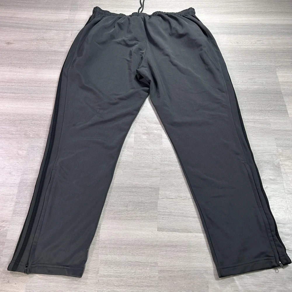 Adidas Primegreen Track Pants Mens 2XL Gray 3 Stripe Zip Hem Athletic IC4469